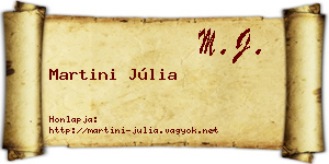 Martini Júlia névjegykártya