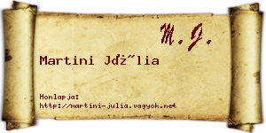 Martini Júlia névjegykártya